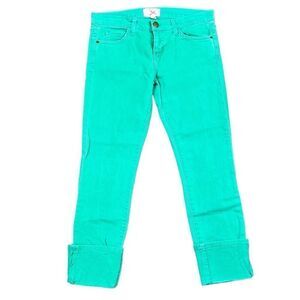 Current/Elliott Green Cuffed Cropped Stretch Jeans 27